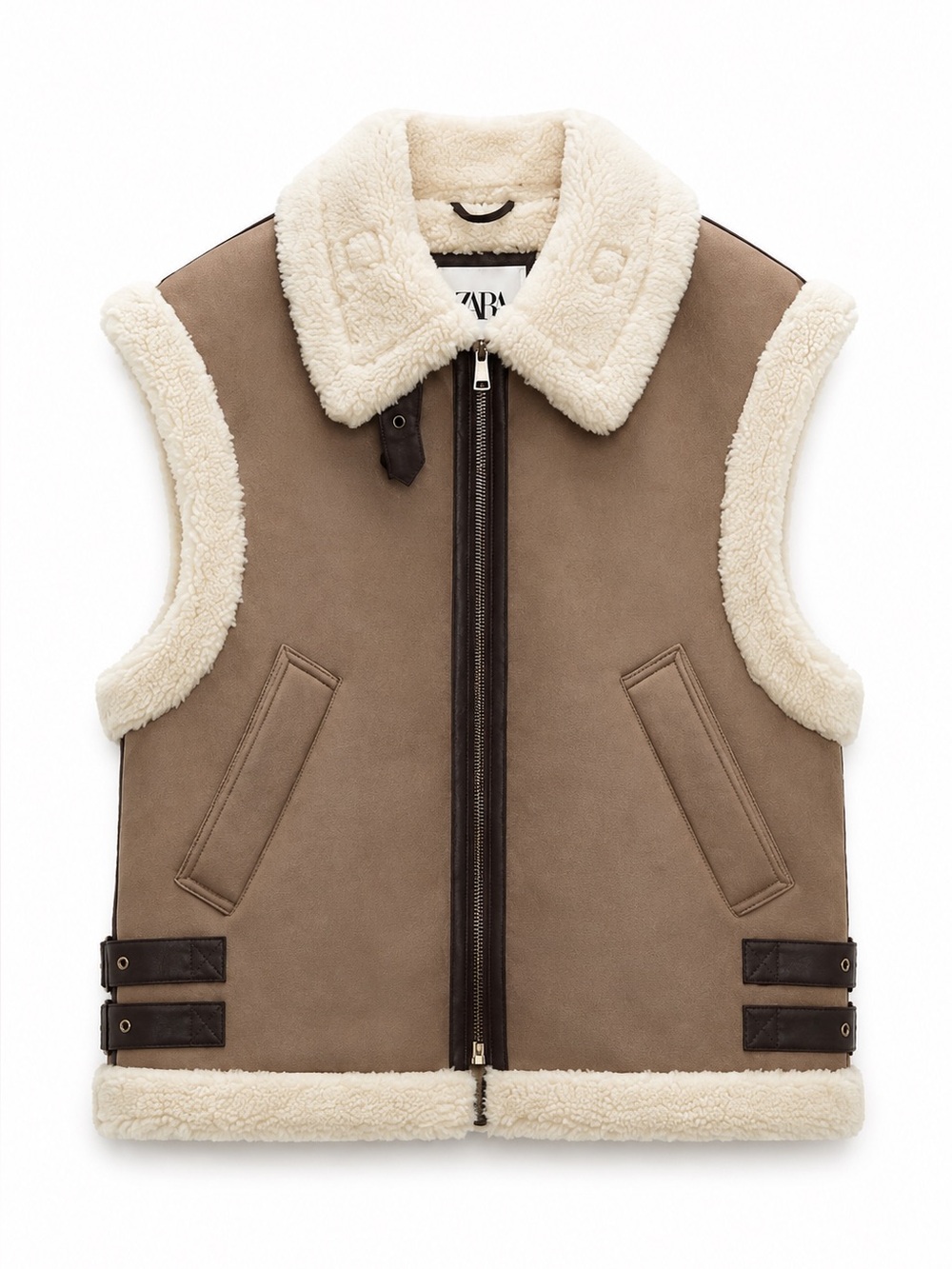 Zara Combination Fleece Vest Size M